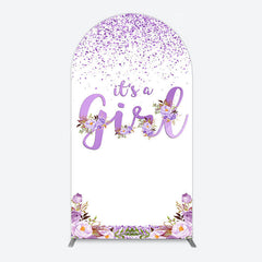 Lofaris Floral Lavender Sweet Girl Baby Shower Arch Backdrop