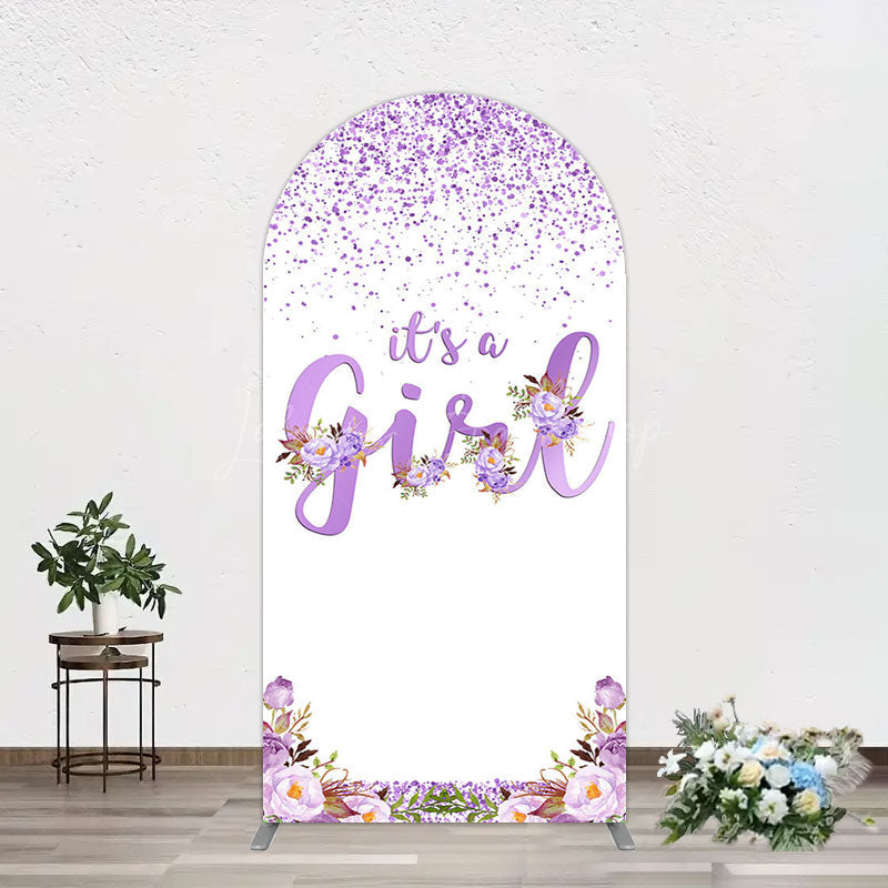 Lofaris Floral Lavender Sweet Girl Baby Shower Arch Backdrop