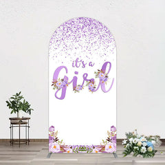 Lofaris Floral Lavender Sweet Girl Baby Shower Arch Backdrop