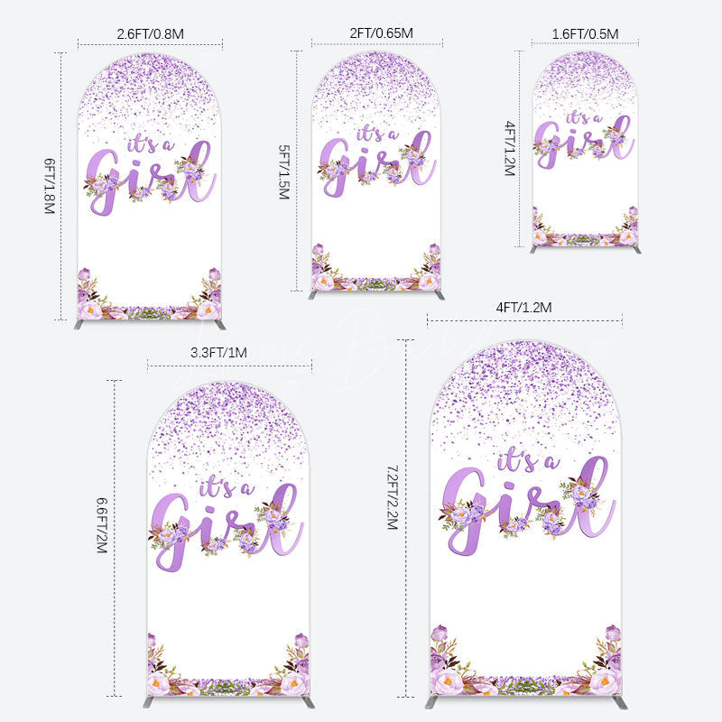Lofaris Floral Lavender Sweet Girl Baby Shower Arch Backdrop