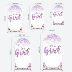 Lofaris Floral Lavender Sweet Girl Baby Shower Arch Backdrop