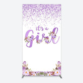 Lofaris Floral Lavender Sweet Girl Baby Shower Rectangle Backdrop
