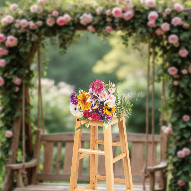 Lofaris Floral Lift Bokeh Forest Sweet Photography Backdrop