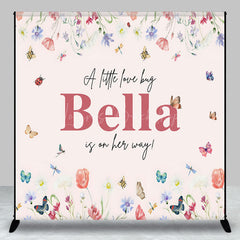 Lofaris Floral Little Bug Custom Name Baby Shower Backdrop