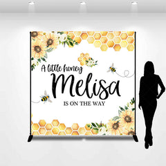 Lofaris Floral Little Honey Custom Name Baby Shower Backdrop