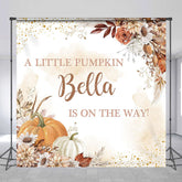 Lofaris Floral Little Pumpkin Custom Baby Shower Backdrop