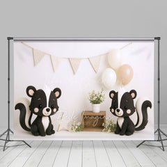 Lofaris Floral Little Raccoon Balloon Cake Smash Backdrop