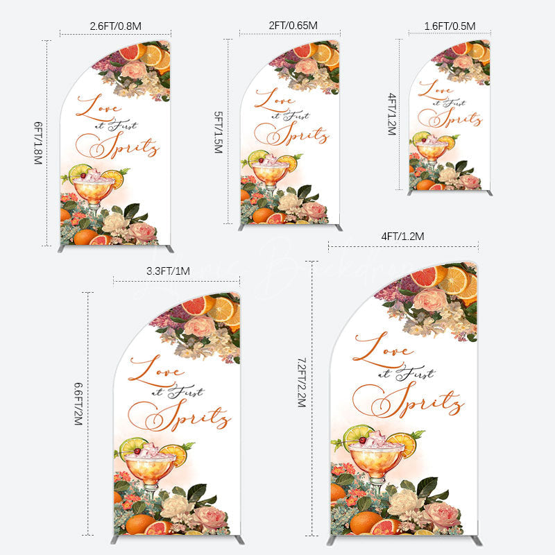 Lofaris Floral Love At First Sprits Wedding Half Moon Arch Backdrop