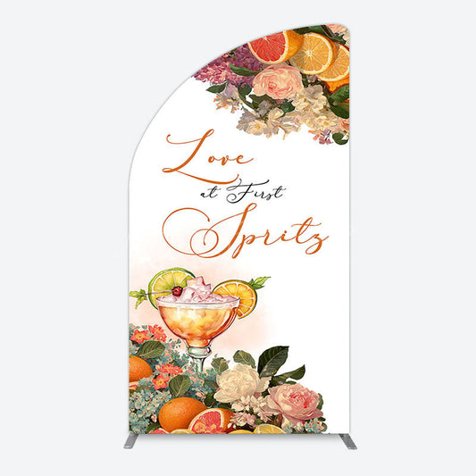 Lofaris Floral Love At First Sprits Wedding Half Moon Arch Backdrop