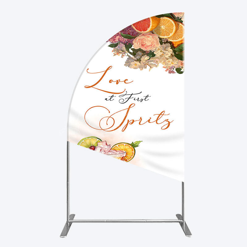 Lofaris Floral Love At First Sprits Wedding Half Moon Arch Backdrop
