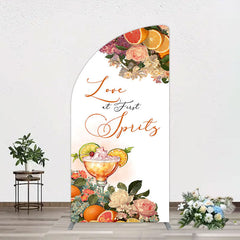 Lofaris Floral Love At First Sprits Wedding Half Moon Arch Backdrop