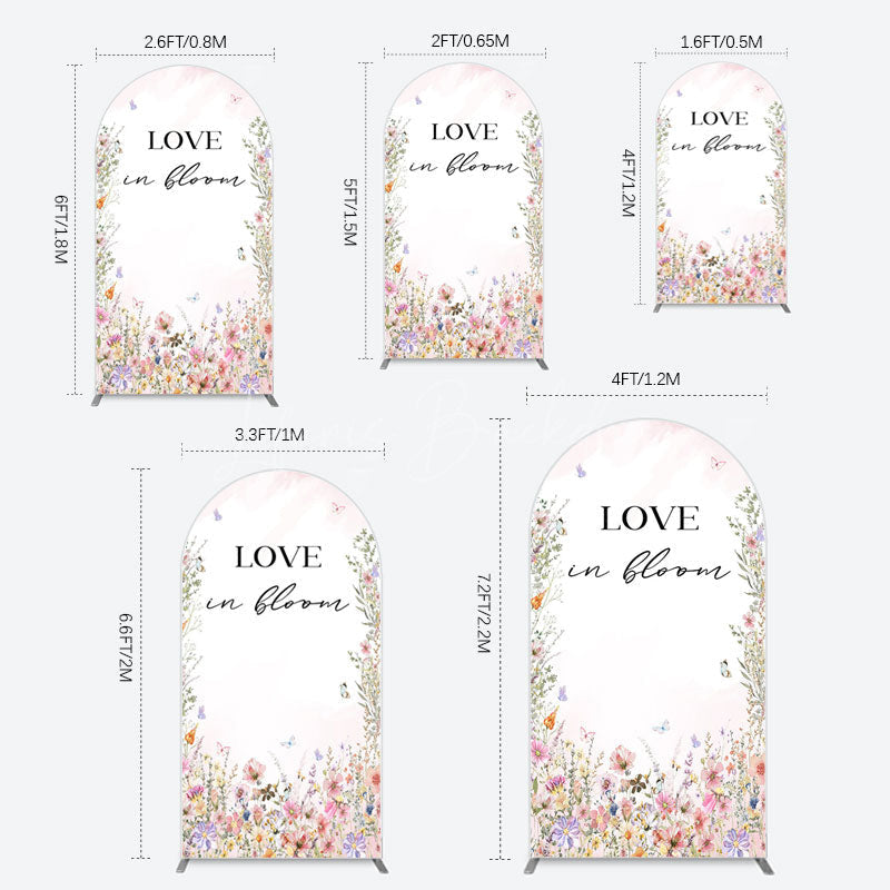 Lofaris Floral Love In Bloom Sweet Wedding Arch Backdrop