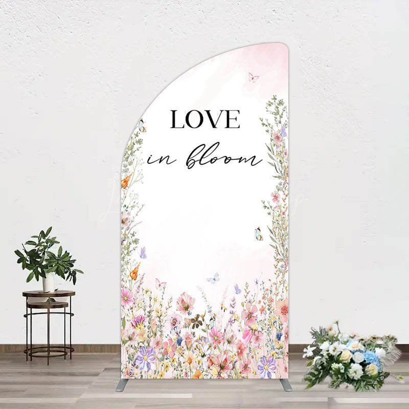 Lofaris Floral Love In Bloom Sweet Wedding Half Moon Arch Backdrop
