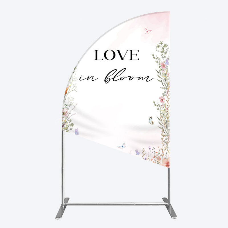 Lofaris Floral Love In Bloom Sweet Wedding Half Moon Arch Backdrop