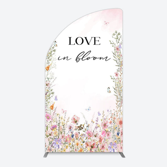 Lofaris Floral Love In Bloom Sweet Wedding Half Moon Arch Backdrop