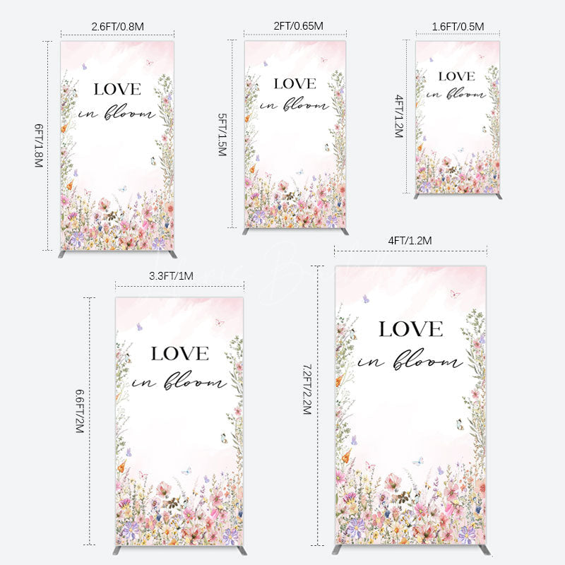 Lofaris Floral Love In Bloom Sweet Wedding Rectangle Backdrop