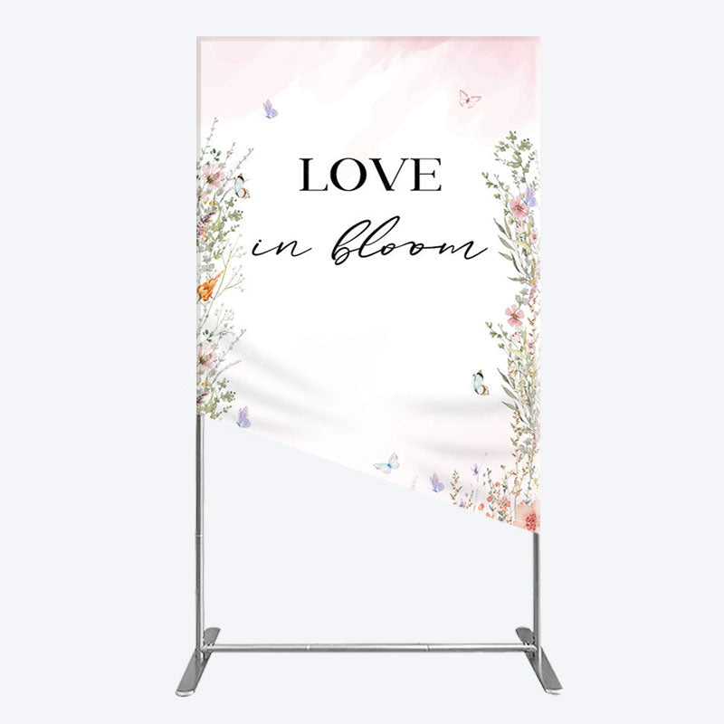 Lofaris Floral Love In Bloom Sweet Wedding Rectangle Backdrop
