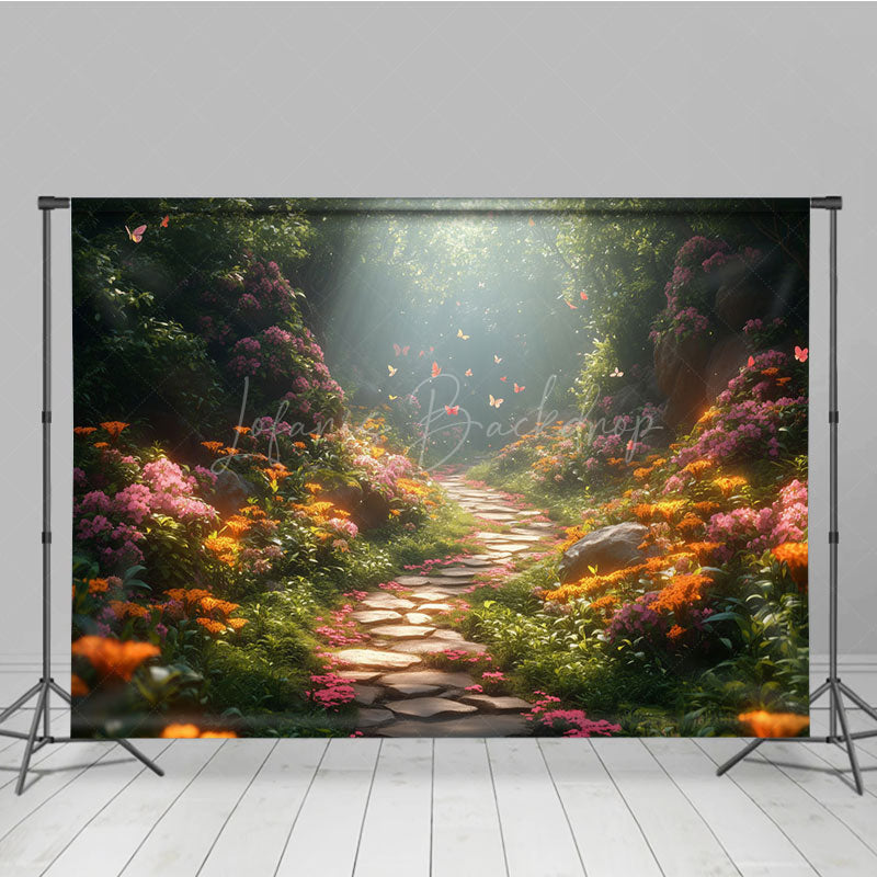 Lofaris Floral Magic Forest Path Spring Photography Backdrop