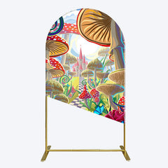 Lofaris Floral Mushroom Wonderland Birthday Arch Backdrop