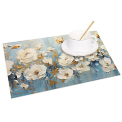 Lofaris Floral Oil Paintings Fine Art Set of 4 Placemats