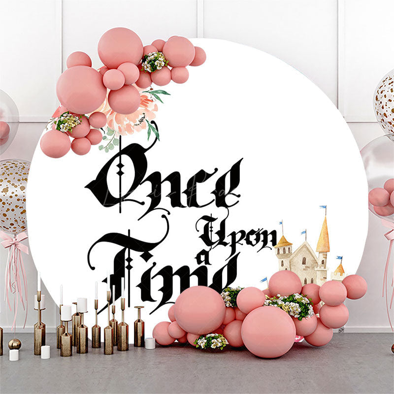Lofaris Floral Once Upon A Time Castle Round Birthday Backdrop