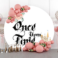 Lofaris Floral Once Upon A Time Castle Round Birthday Backdrop