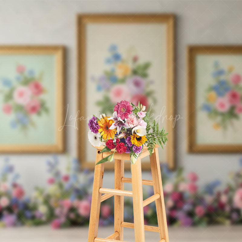 Lofaris Floral Painting Wall Elegant Sweet Wedding Backdrop