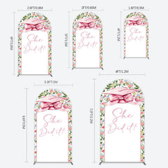 Lofaris Floral Pink Bachelor Cap She Did It Grad Arch Backdrop