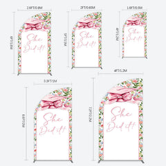 Lofaris Floral Pink Bachelor Cap She Did It Grad Half Moon Arch Backdrop