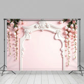 Lofaris Floral Pink Crown Molding Wall Wedding Photo Backdrop