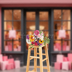 Lofaris Floral Pink French Gift Shop Photography Backdrop
