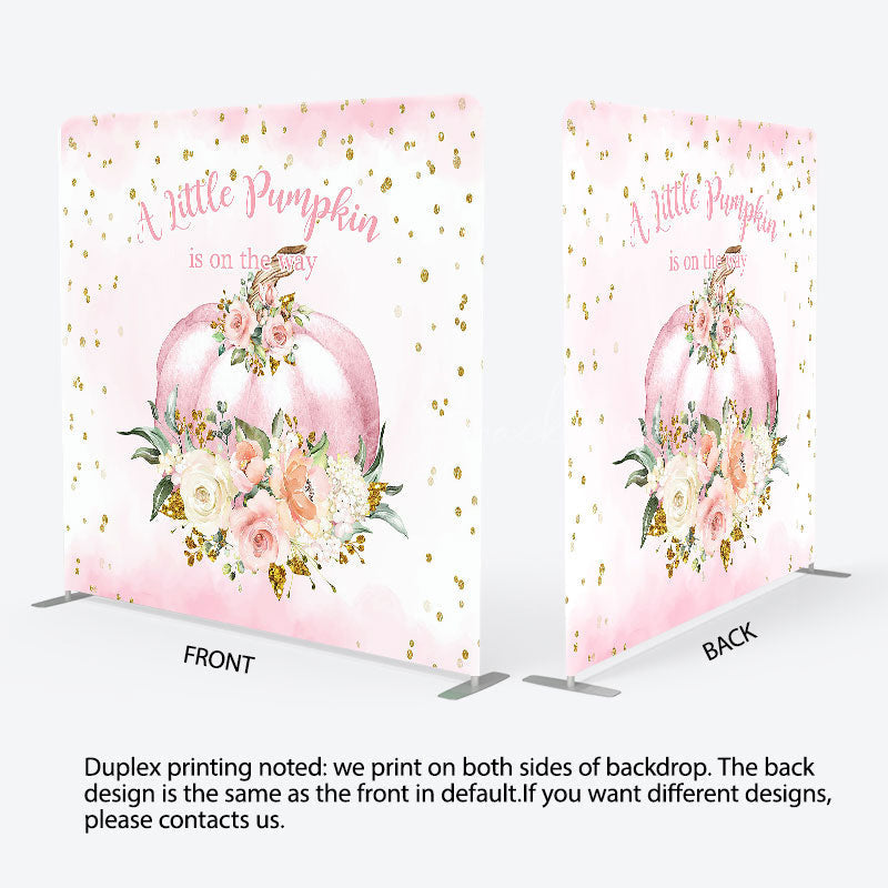Lofaris Floral Pumpkin Baby Shower Square Tension Backdrop