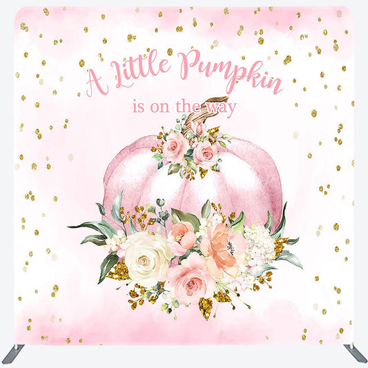 Lofaris Floral Pumpkin Baby Shower Square Tension Backdrop
