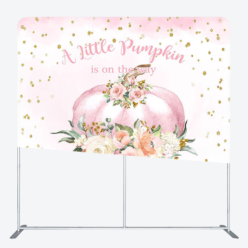 Lofaris Floral Pumpkin Baby Shower Square Tension Backdrop