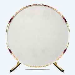 Lofaris Floral Pumpkin On The Way Baby Shower Round Backdrop