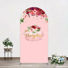 Lofaris Floral Pumpkin Sweet Pink Baby Shower Arch Backdrop