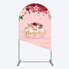Lofaris Floral Pumpkin Sweet Pink Baby Shower Arch Backdrop
