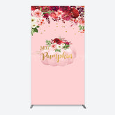 Lofaris Floral Pumpkin Sweet Pink Baby Shower Rectangle Backdrop