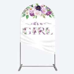 Lofaris Floral Purple Series Girl Baby Shower Arch Backdrop