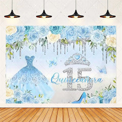 Lofaris Floral Quinceanera 15th Birthday Backdrop Elegant Princess Decor with Blossoms Pink Gold Photo Wall for Sweet Fifteen Party