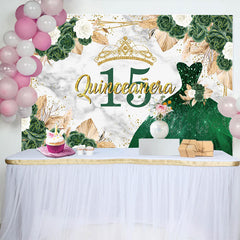 Lofaris Floral Quinceanera Green Sweet 15 Dress Backdrop