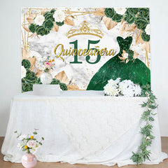Lofaris Floral Quinceanera Green Sweet 15 Dress Backdrop