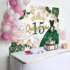 Lofaris Floral Quinceanera Green Sweet 15 Dress Backdrop
