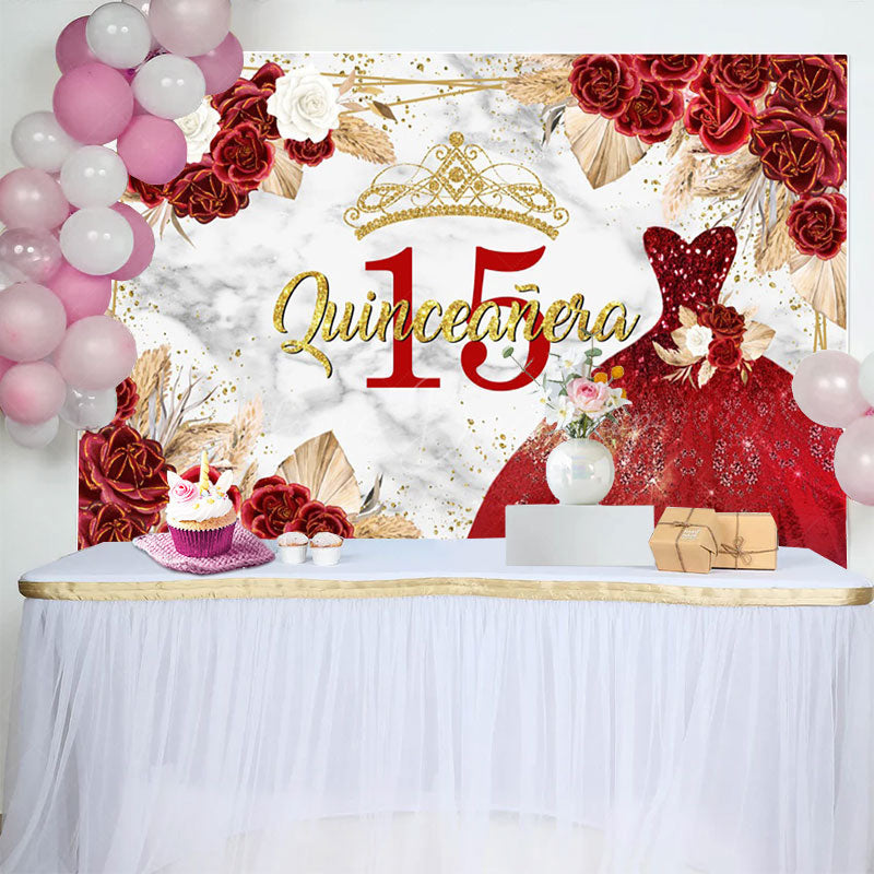 Lofaris Floral Quinceanera Sweet 15 Exquisite Dress Backdrop