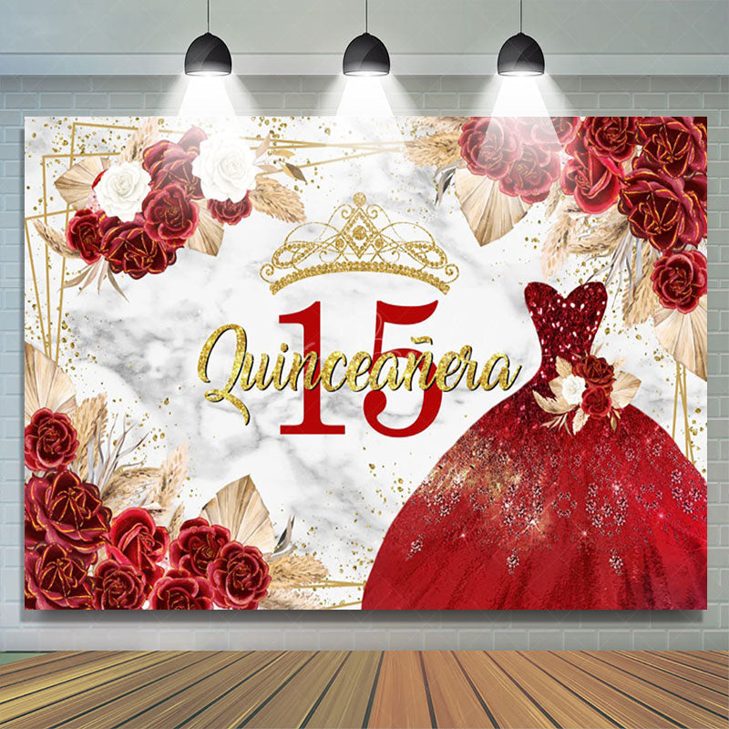 Lofaris Floral Quinceanera Sweet 15 Exquisite Dress Backdrop