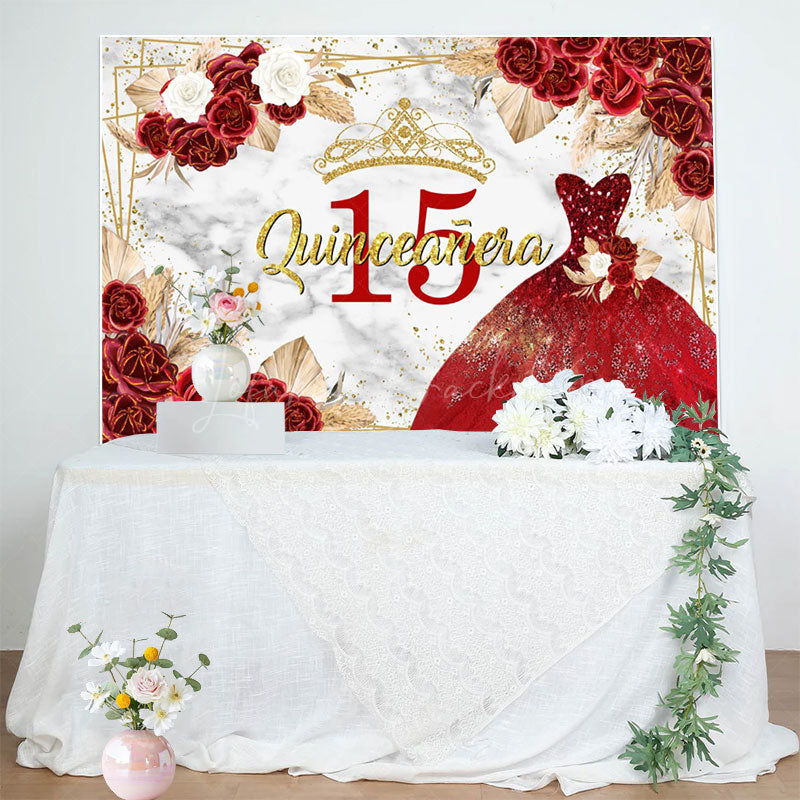 Lofaris Floral Quinceanera Sweet 15 Exquisite Dress Backdrop