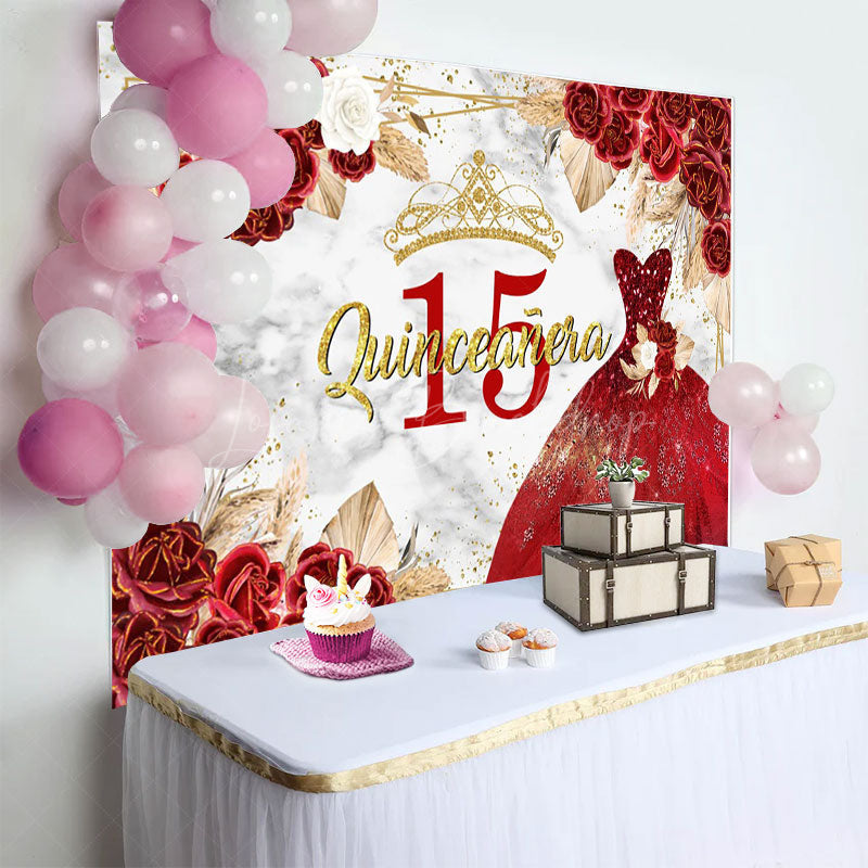 Lofaris Floral Quinceanera Sweet 15 Exquisite Dress Backdrop