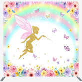 Lofaris Floral Rainbow Fairy Land Square Tension Backdrop