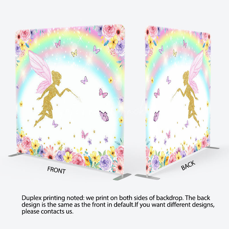 Lofaris Floral Rainbow Fairy Land Square Tension Backdrop