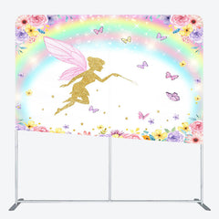 Lofaris Floral Rainbow Fairy Land Square Tension Backdrop